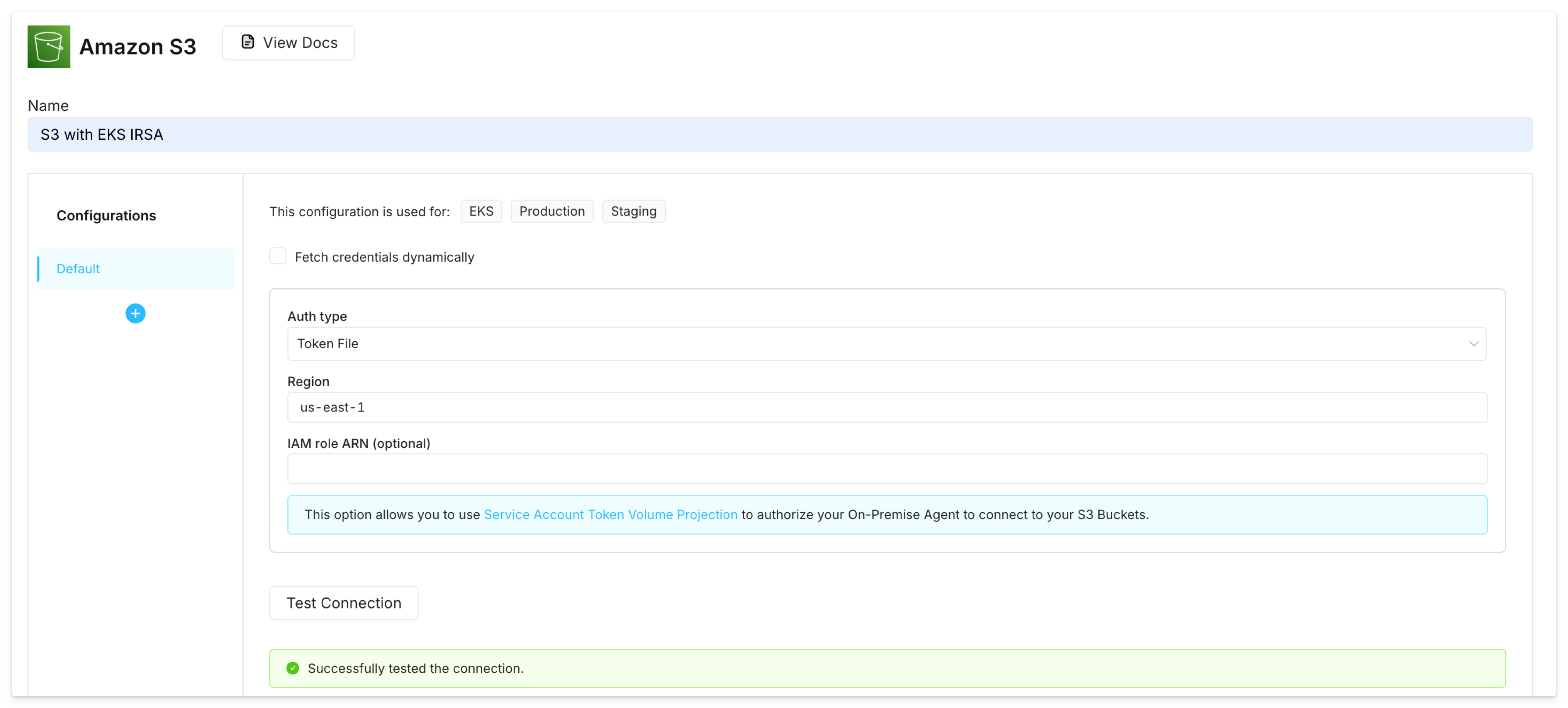 S3 integration using IAM role with data plane on EKS s3 integration using iam role with data plane on EKS