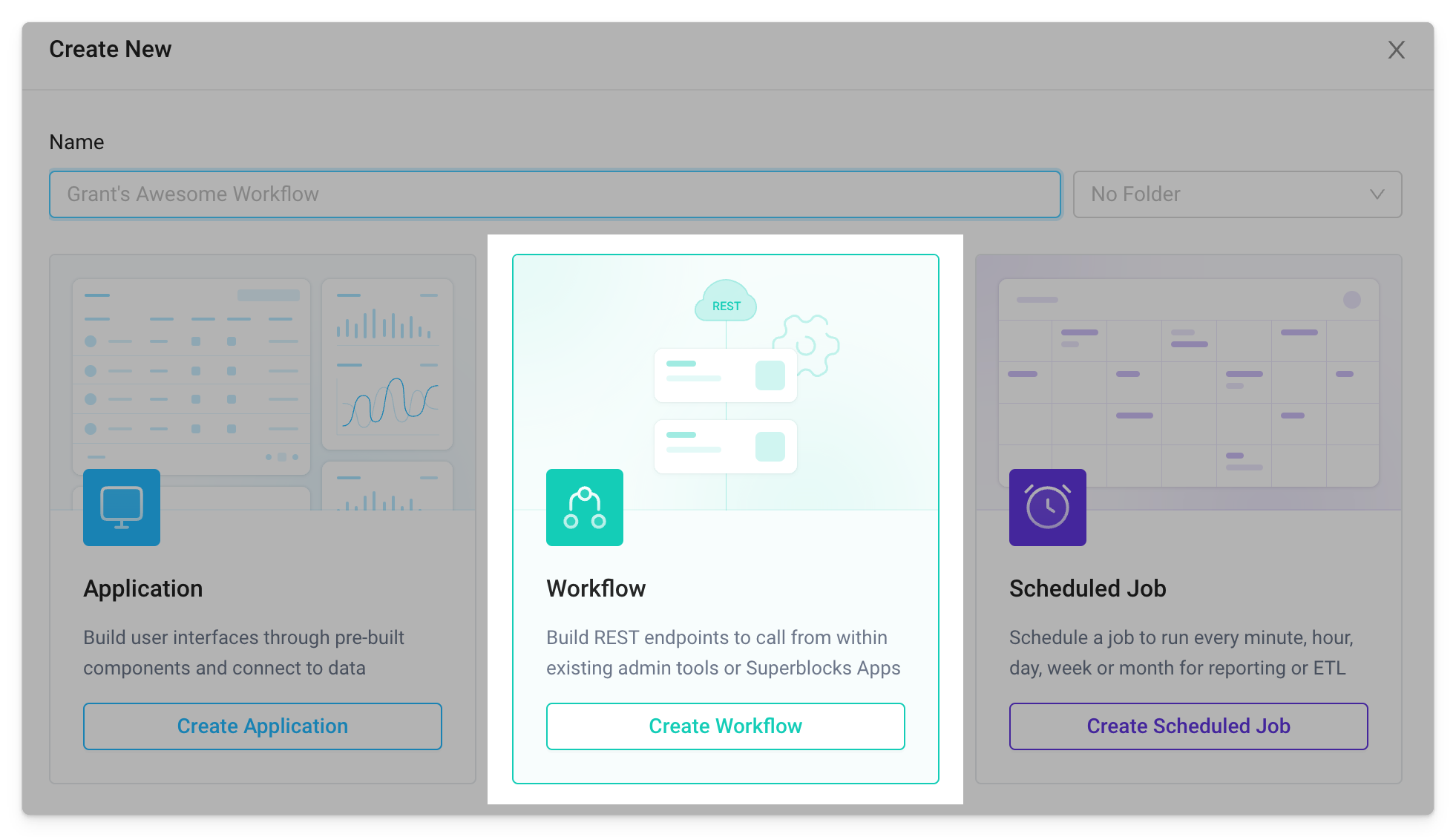Create workflow from home page Create workflow from home page