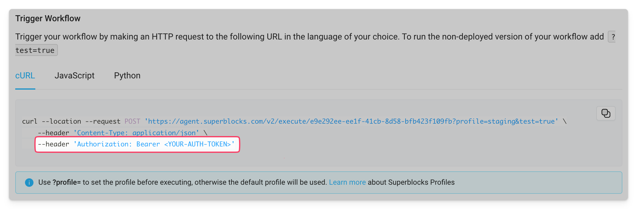 Authorization token in header Authorization token in header