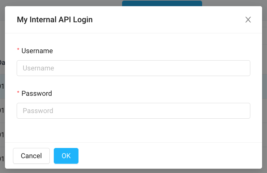 A prompt to the user to log in with their username and password for basic authentication A prompt to the user to log in with their username and password for basic authentication