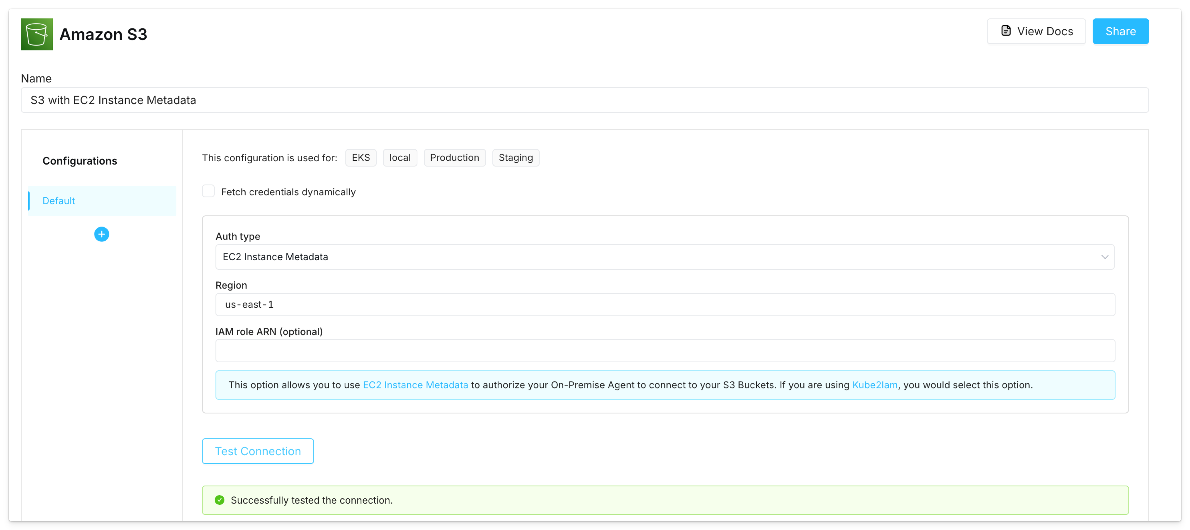 S3 integration using IAM role with data plane on EC2 s3 integration using iam role with data plane on EC2
