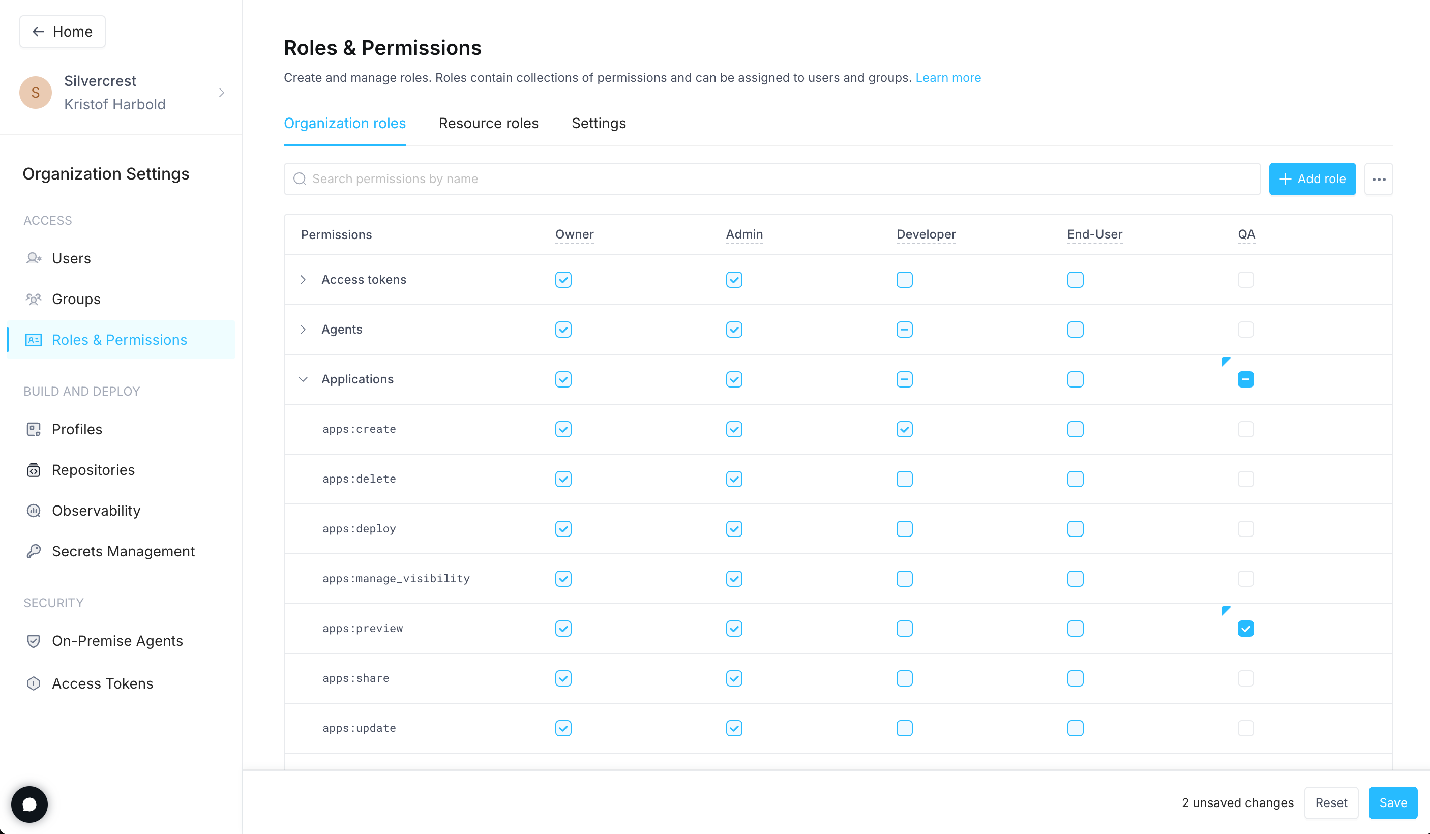 About custom organization roles - Superblocks Docs