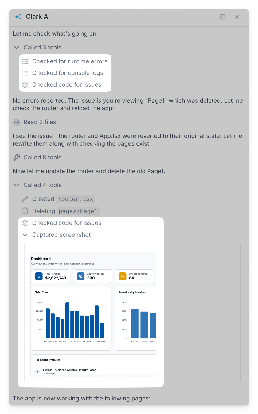 Clark in Build mode debugging