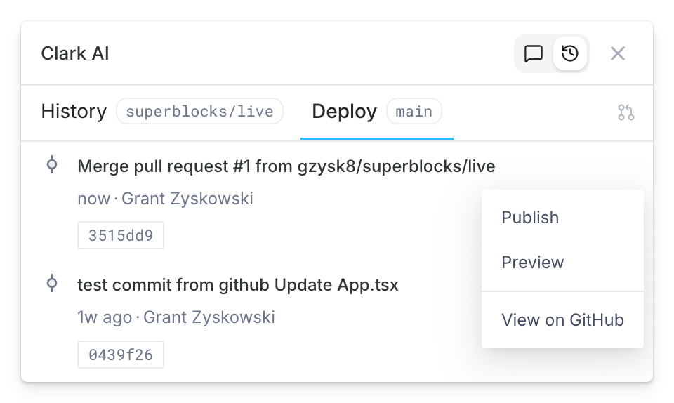 Publish main branch for git-enabled app