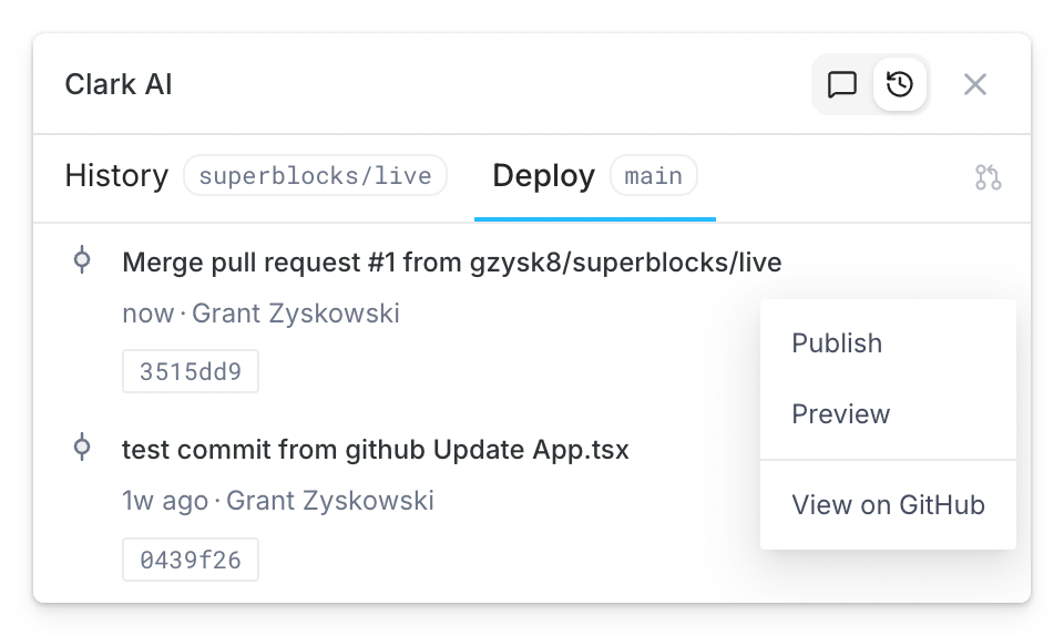 Publish main branch for git-enabled app