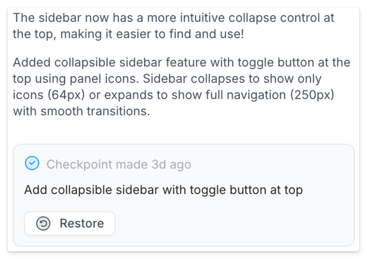 Clark creates checkpoint after generation