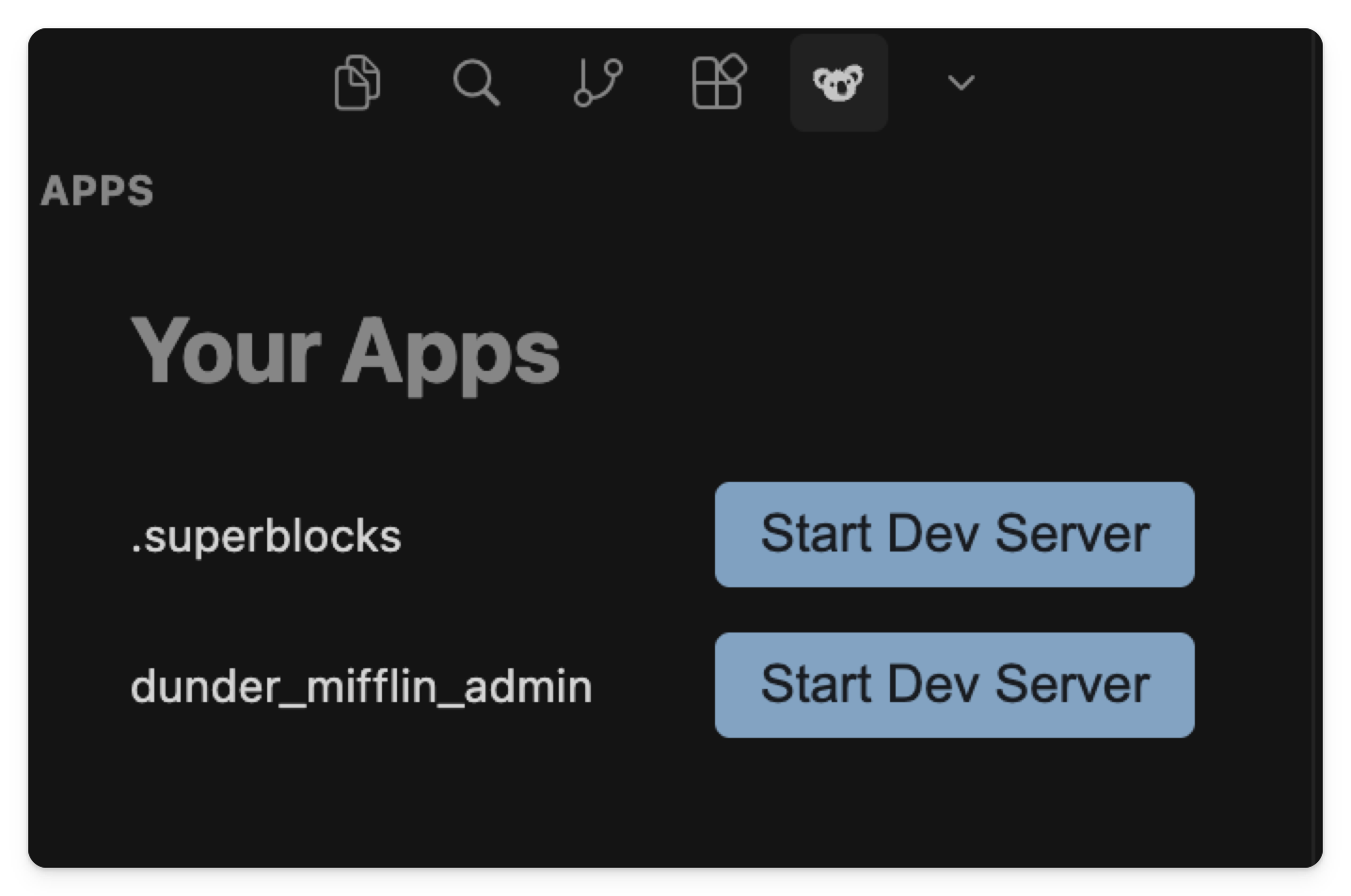 Local start dev server