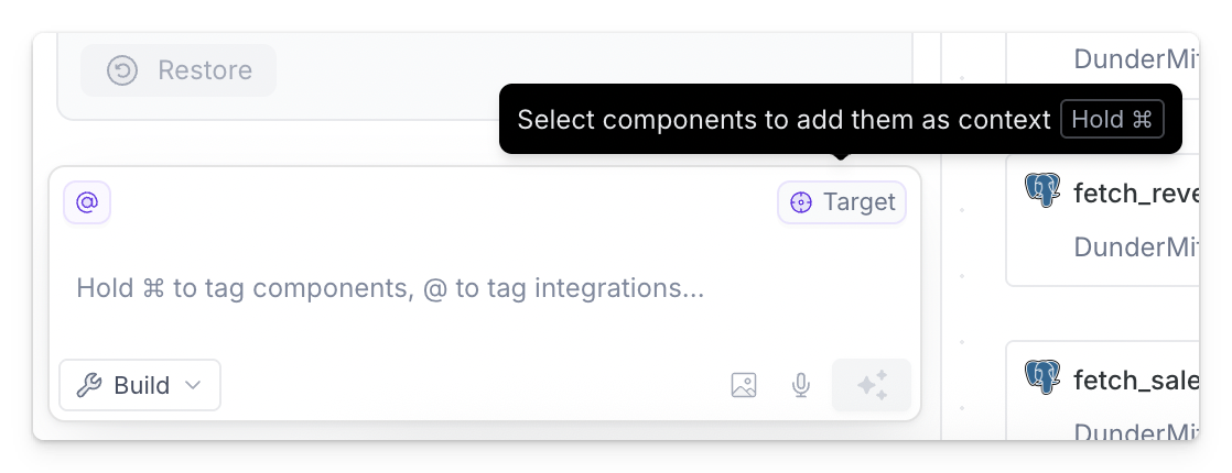 Enter target mode with Clark