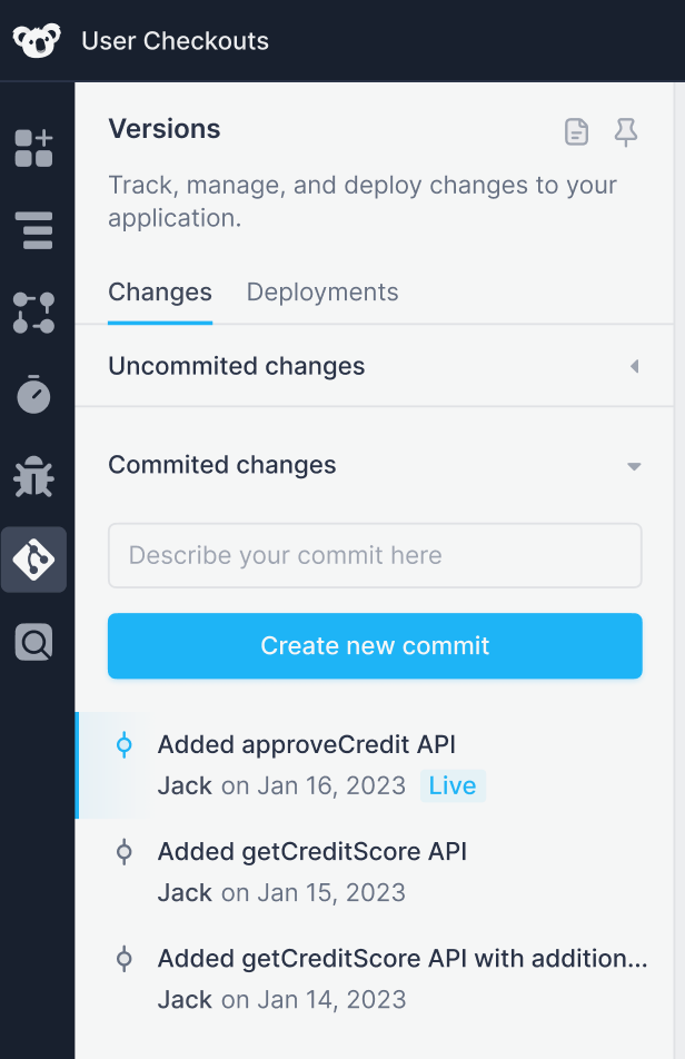 Create a new commit Create a new commit