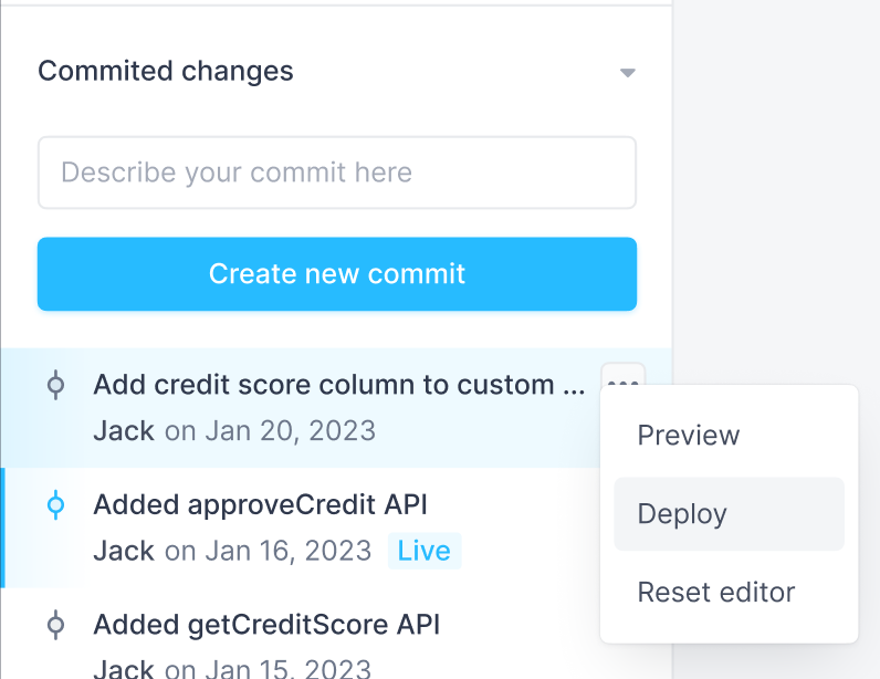 Deploy committed changes Deploy committed changes