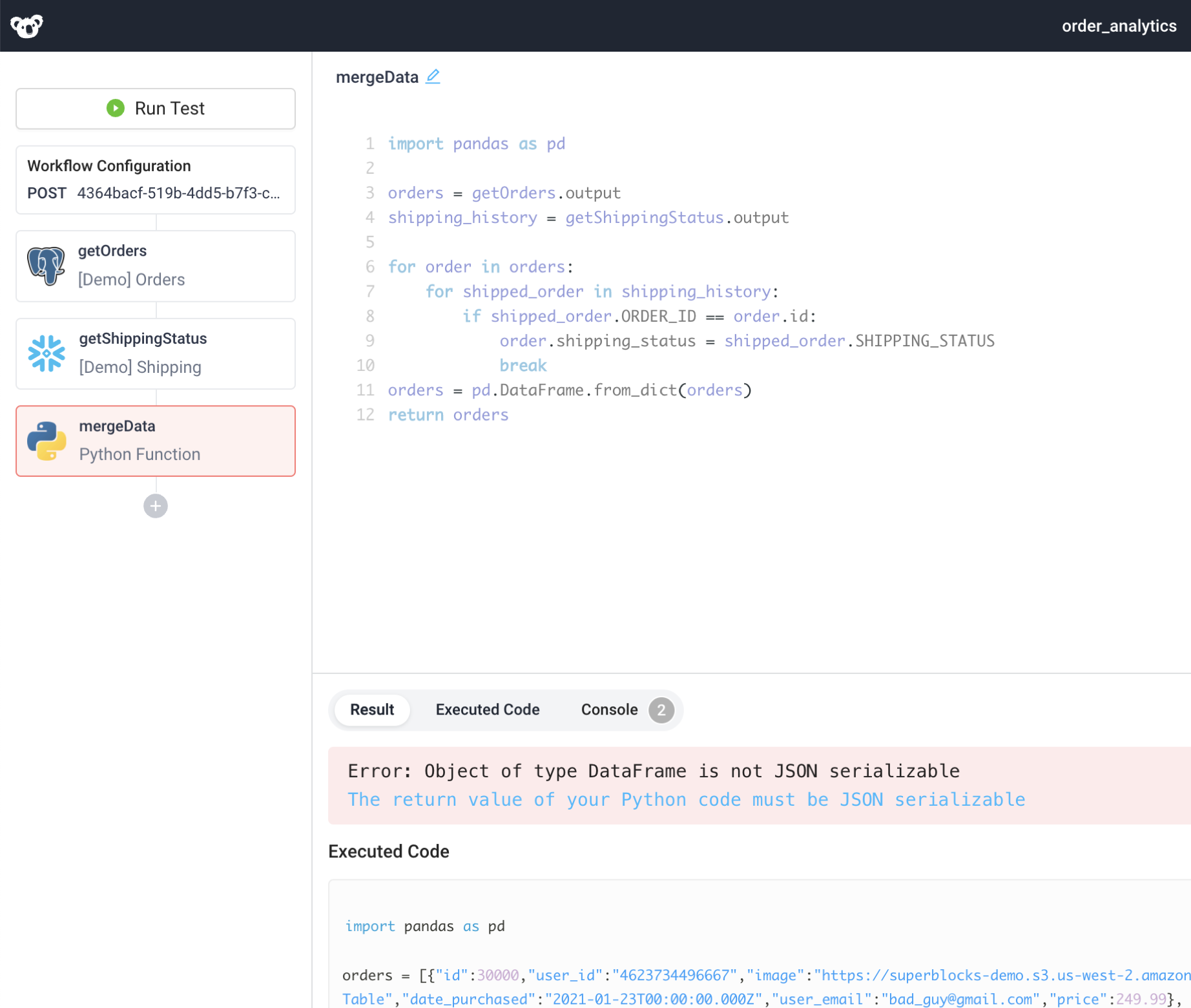 Python code error Python code error