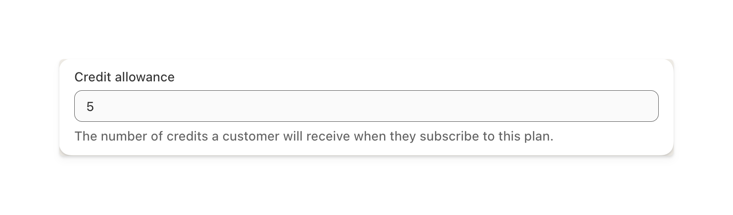 Credit allowance field in Supercycle membership plan settings