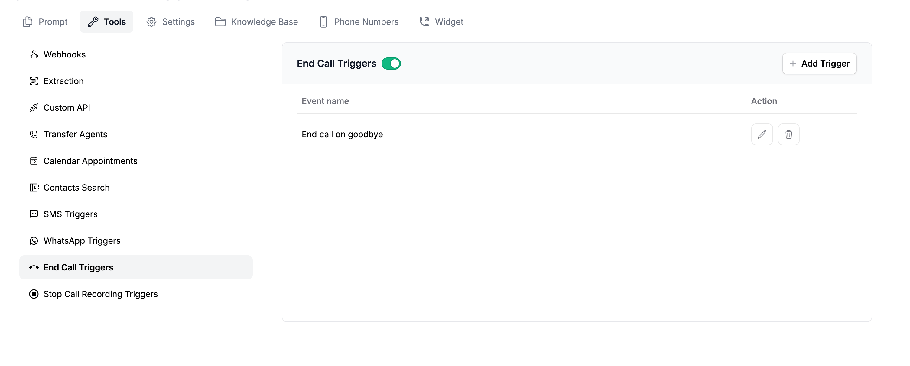 Catalyst End Call Triggers