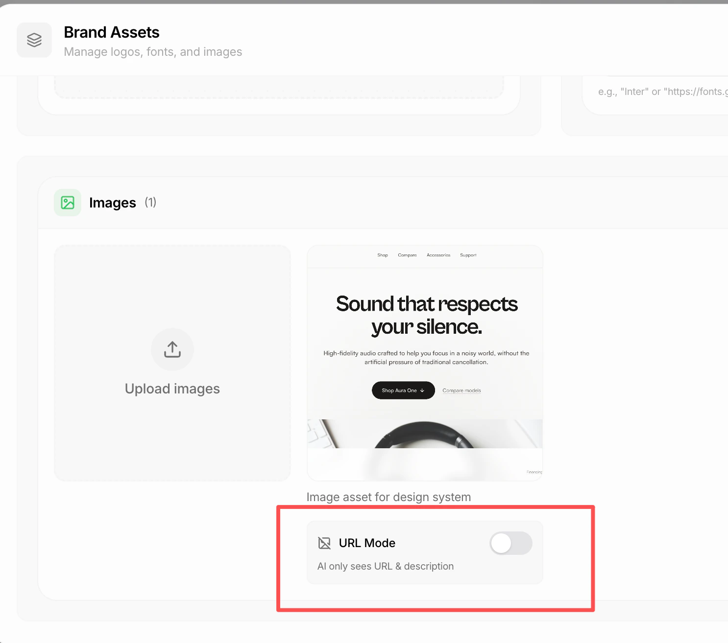 URL mode for images in brand assets