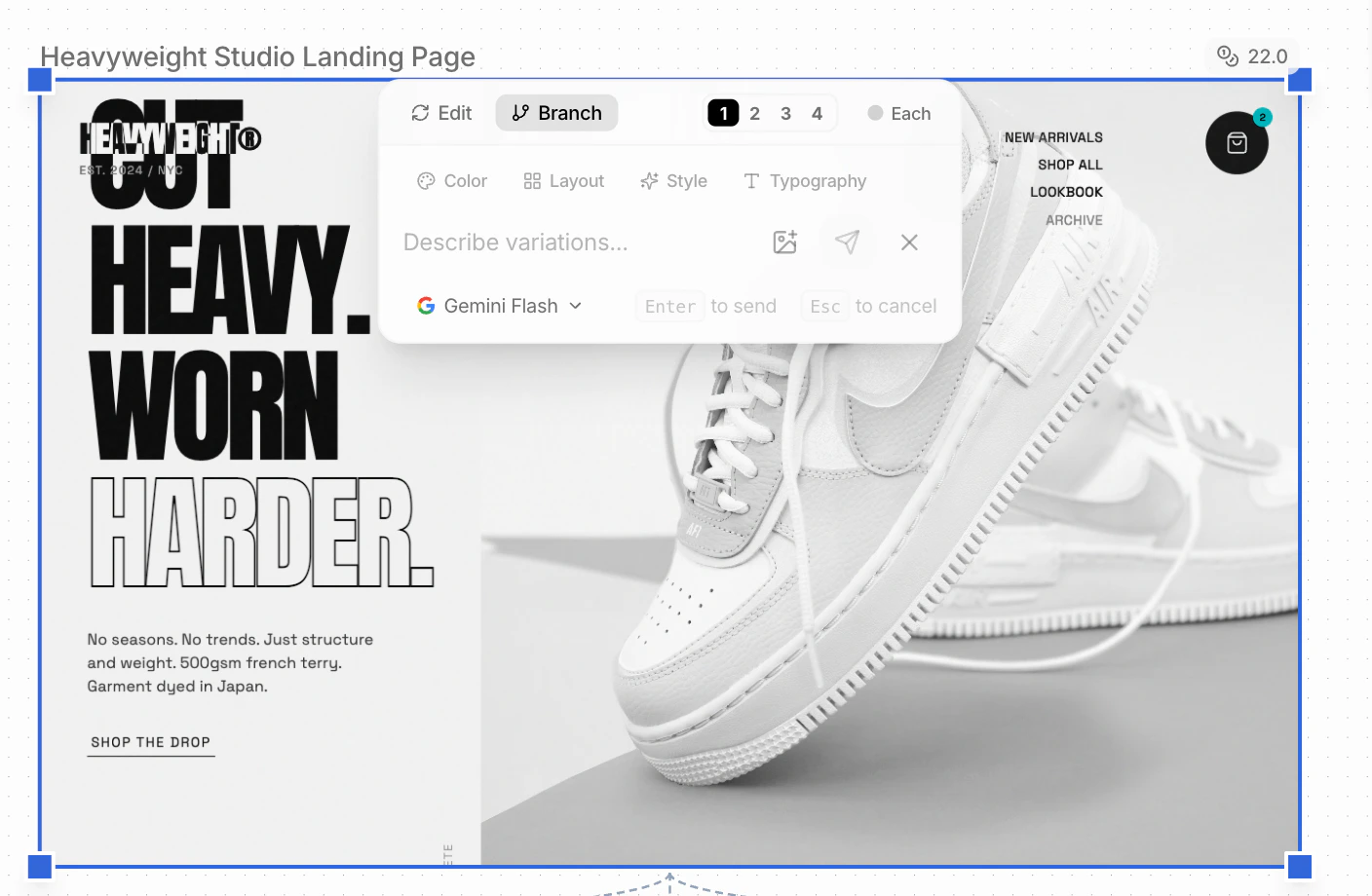 Iteration numbers control branch count
