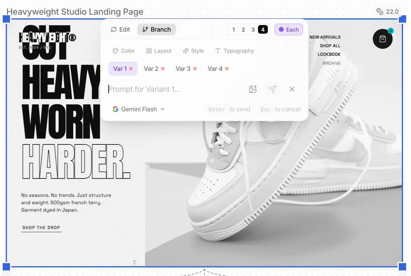 Each mode allows different prompts per branch