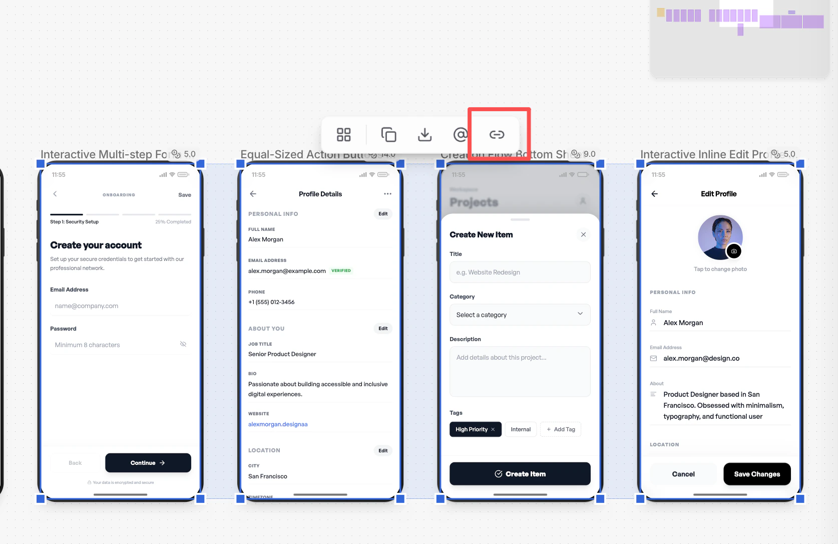 Link components into a user flow