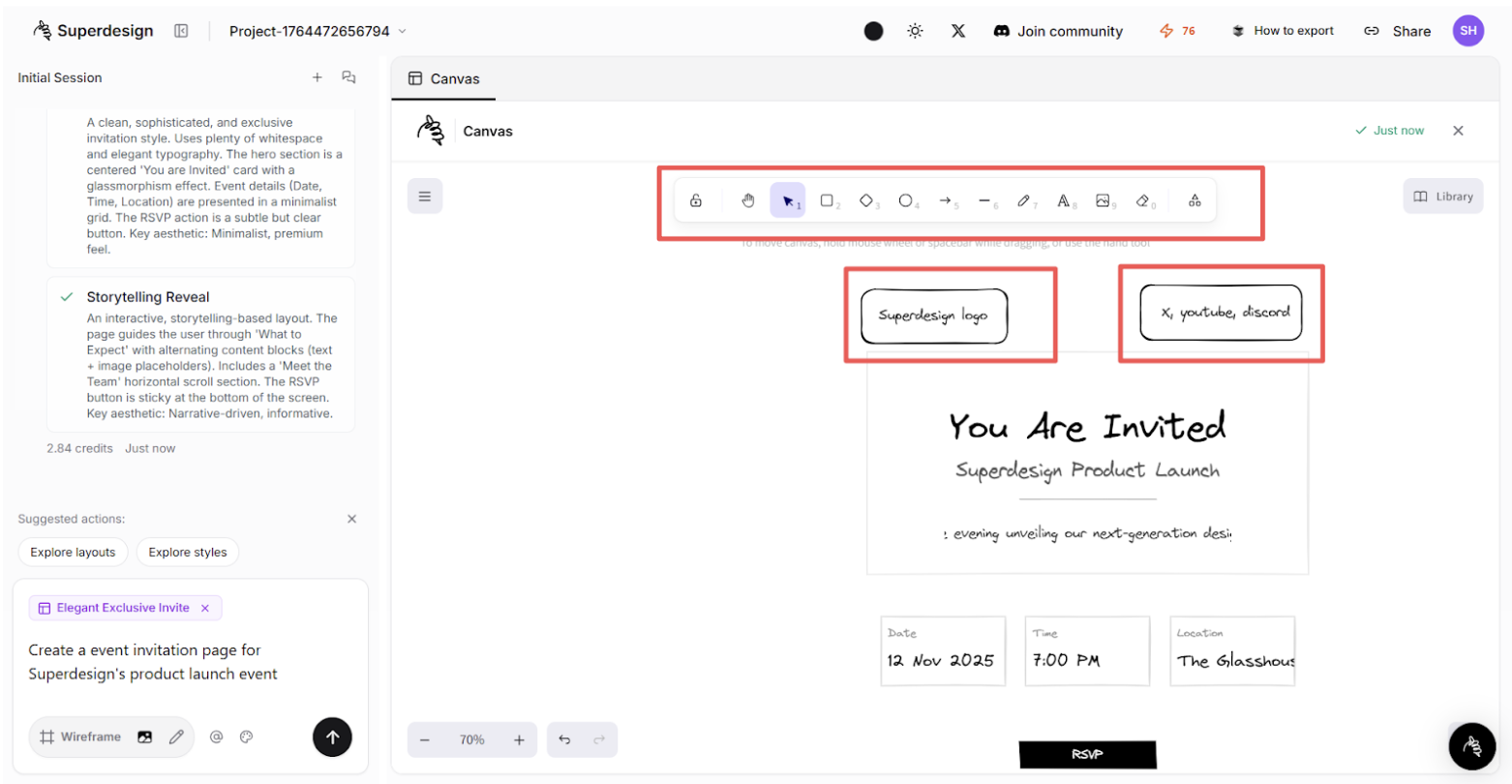Wireframe mode output example