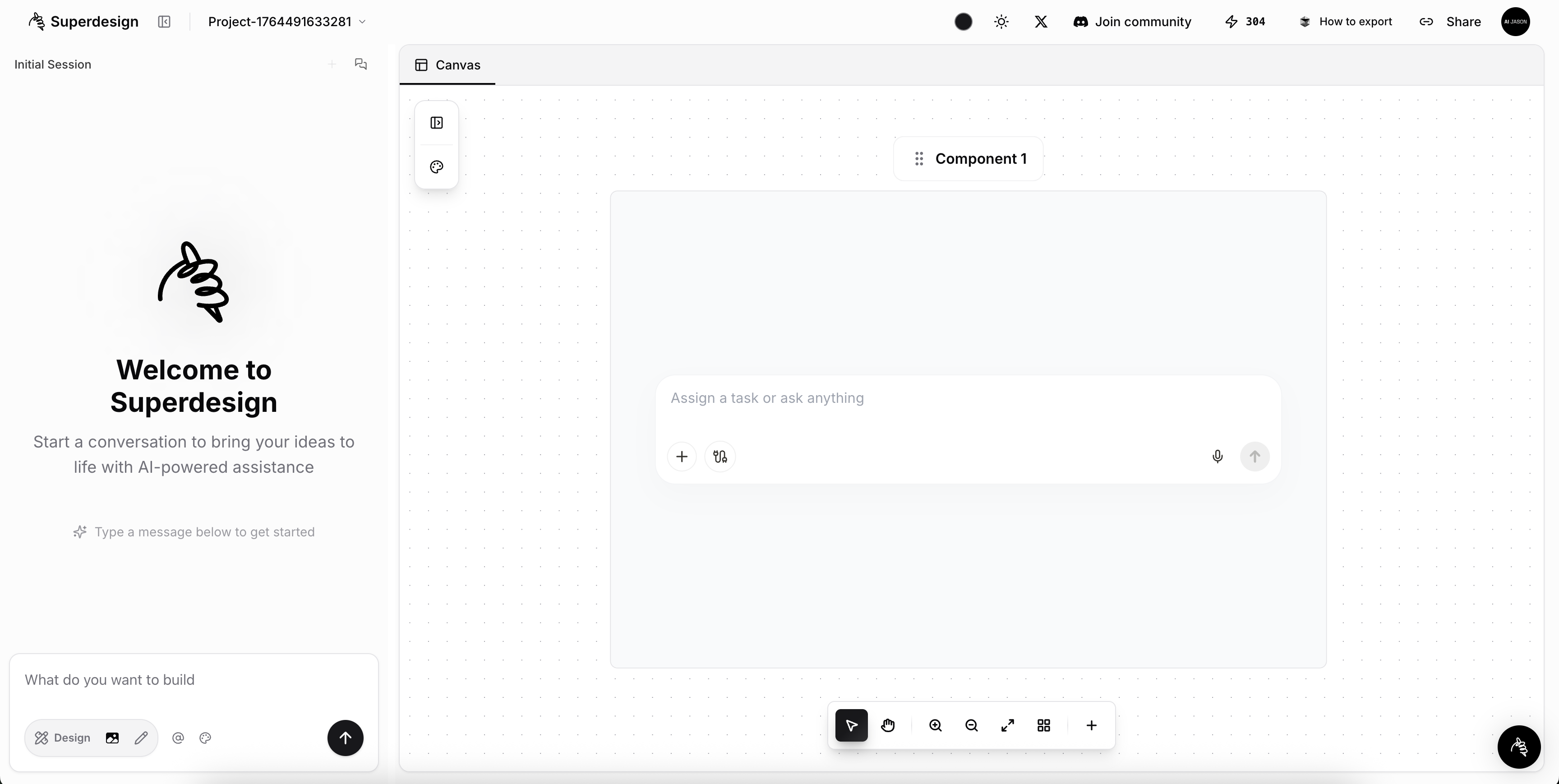 Paste component into project