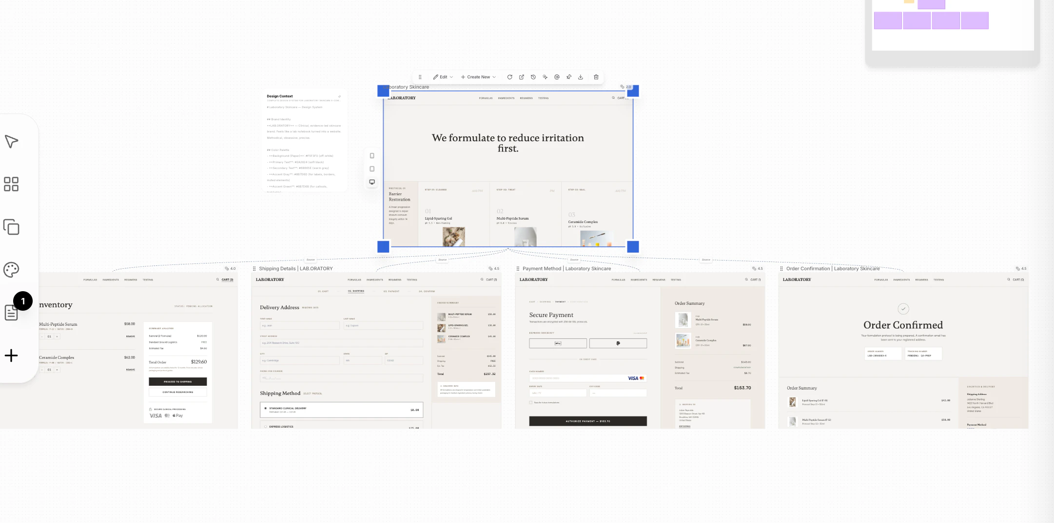 Flow generates complete user journey pages