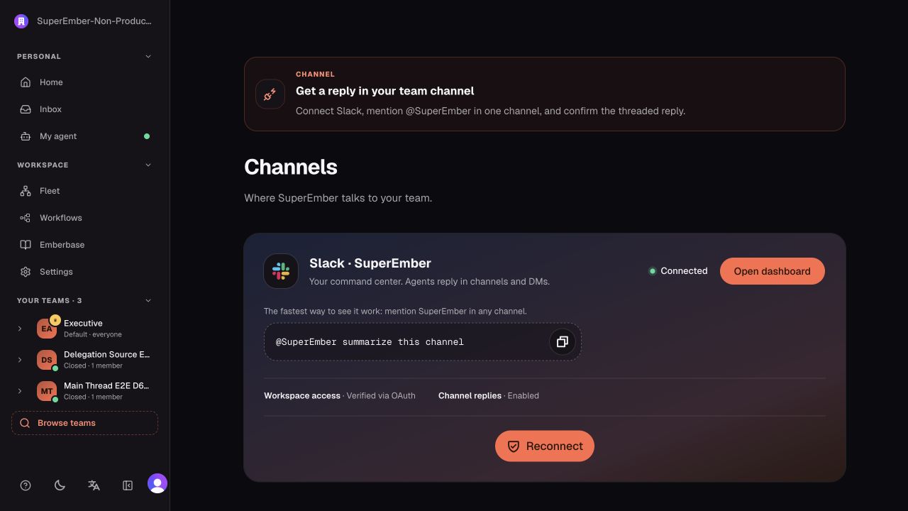 Connect a Slack channel