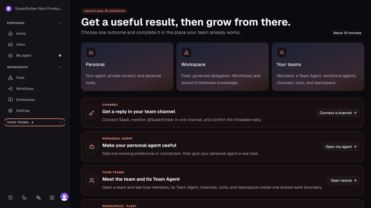 SuperEmber onboarding map