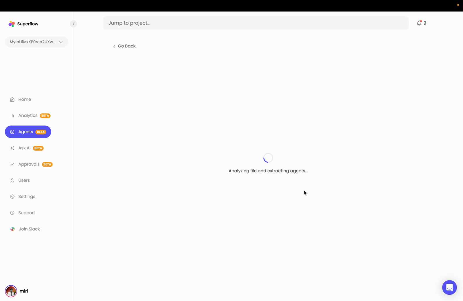 Superflow will analyze the file, read the tasks inside it…