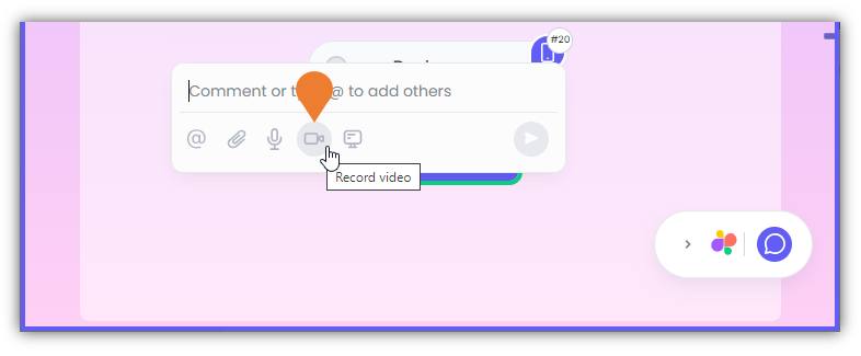 The Comment Box will appear, click the Camera icon to select it