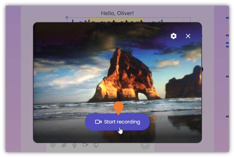 A Recording window will appear