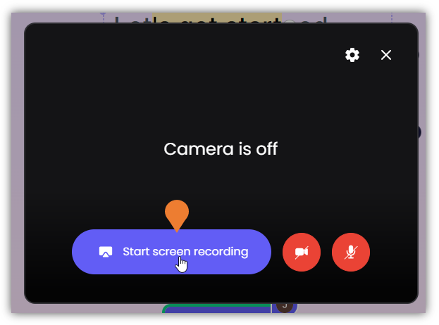 A Recording window will appear