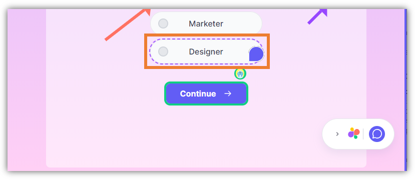 After clicking the icon, click the Element you want to comment on,