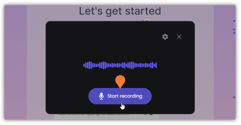 A Recording window will appear