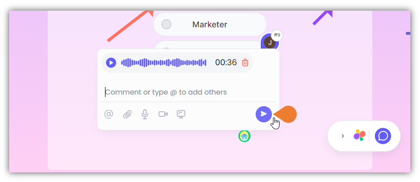 Click the Post button to save the voice note
