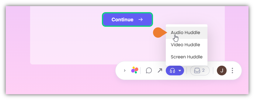 In this example, we will use the Audio Huddle feature