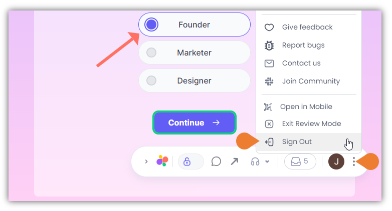 To use the Guest Mode feature, you have to sign out from your Superflow account