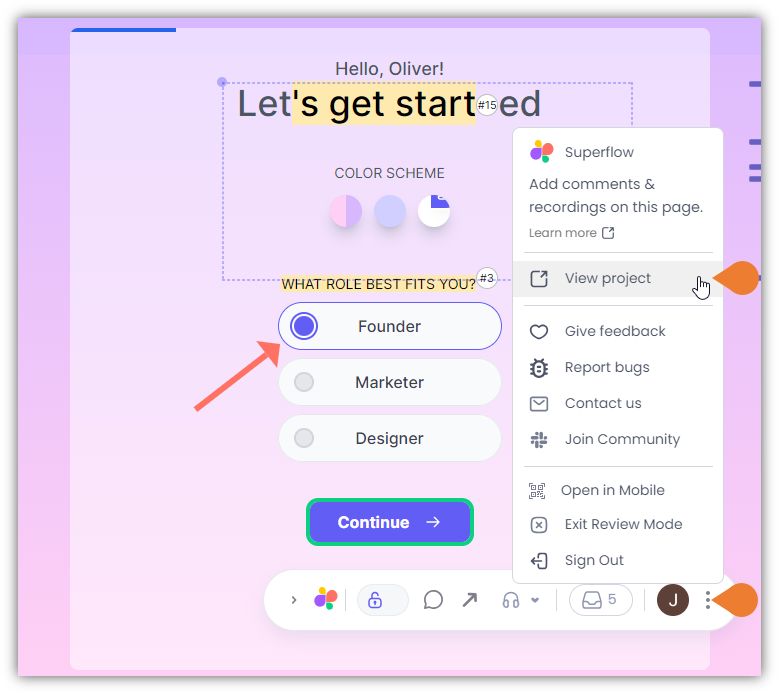 Find the Superflow Toolbar and click the More Options icon