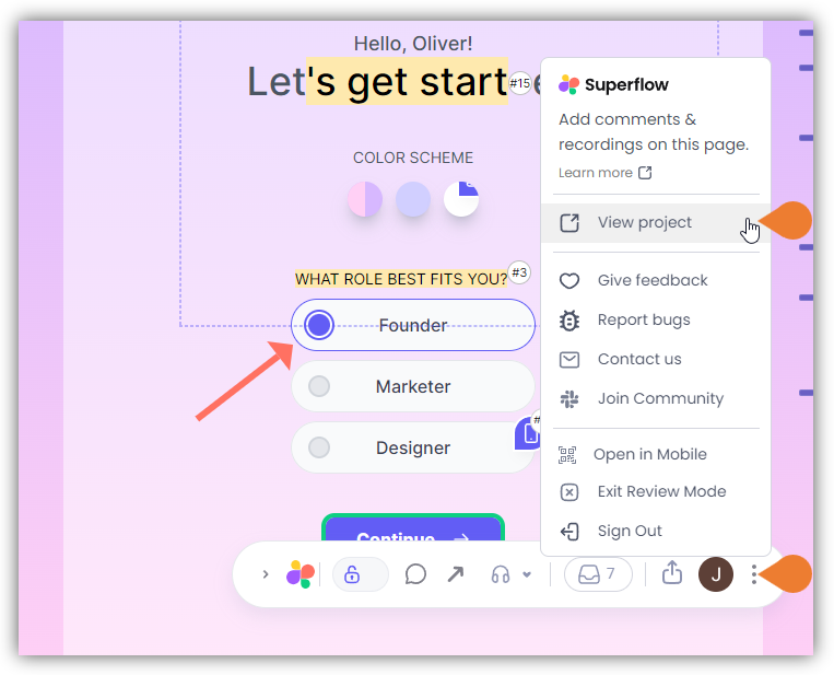 Find the Superflow Toolbar and click the More Options icon
