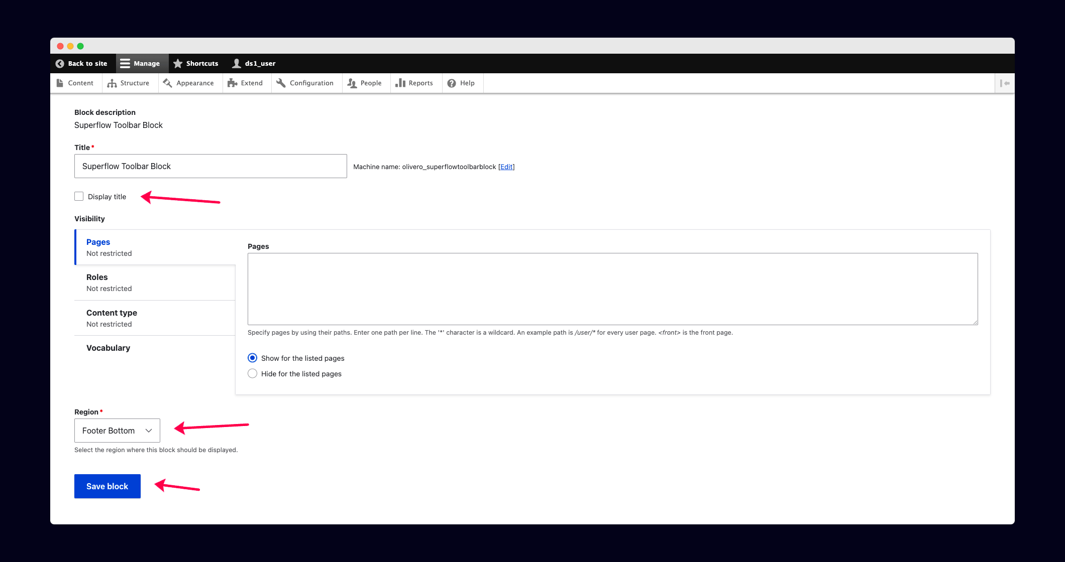 Drupal: Enter Your Superflow Code Snippet