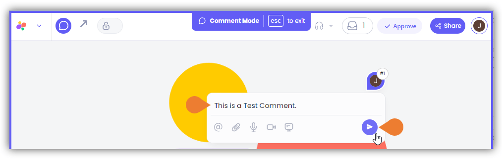 In the Comment field, enter your comment and click the Send icon