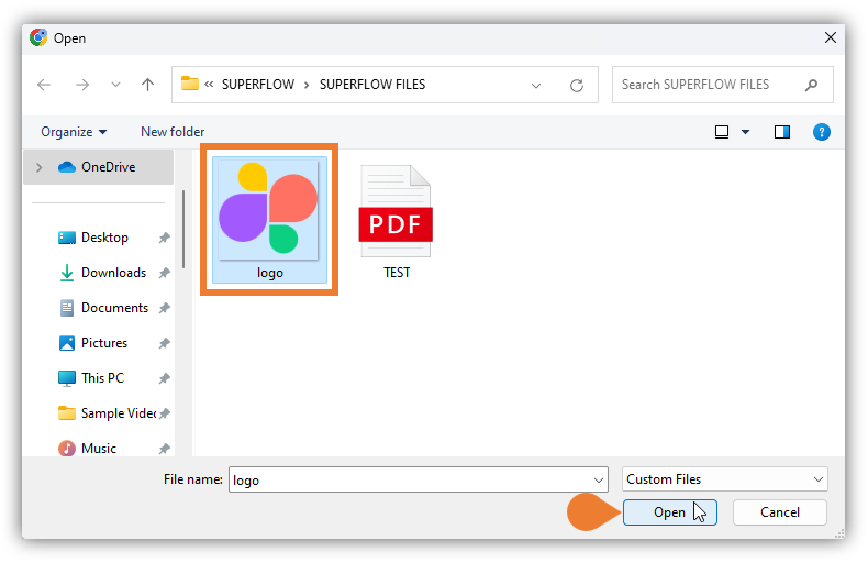 The File Location window will appear