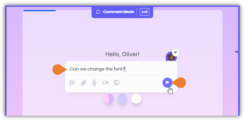 The Comment Box will appear, enter your comment or type @ to add other users