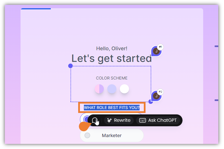 Highlight the Text you want to comment on using your cursor