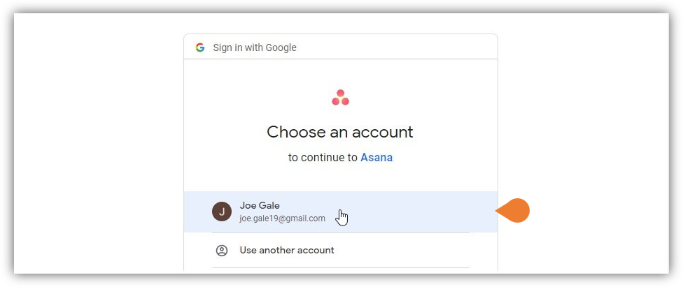 You will be directed to the Sign in with Google page…