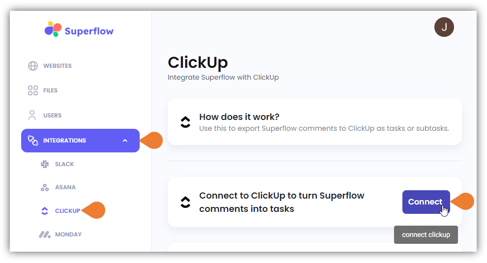 Click the INTEGRATIONS module to access more integration options