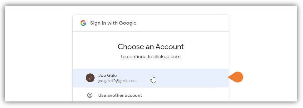 You will be directed to the Sign in with Google page…