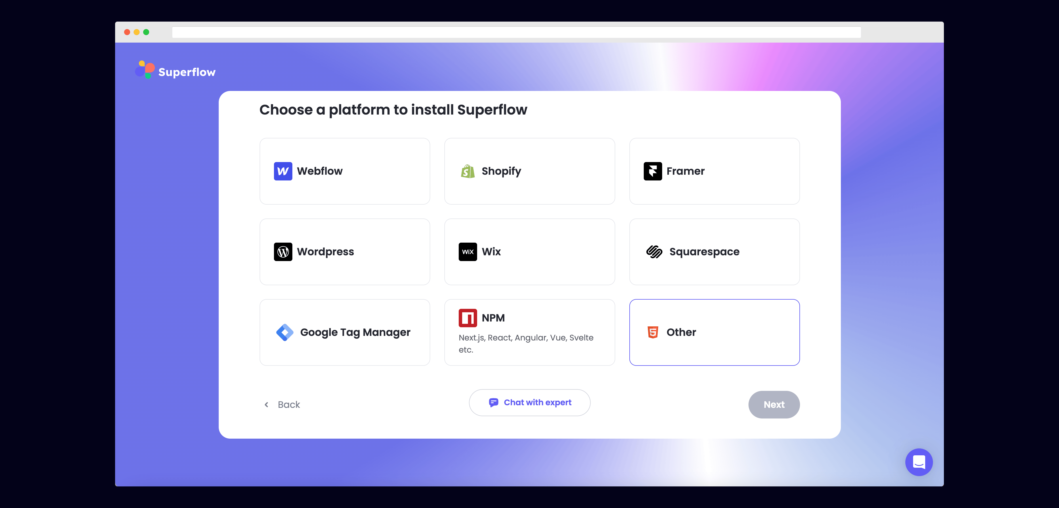 Drupal: Select Other from the list of Platforms