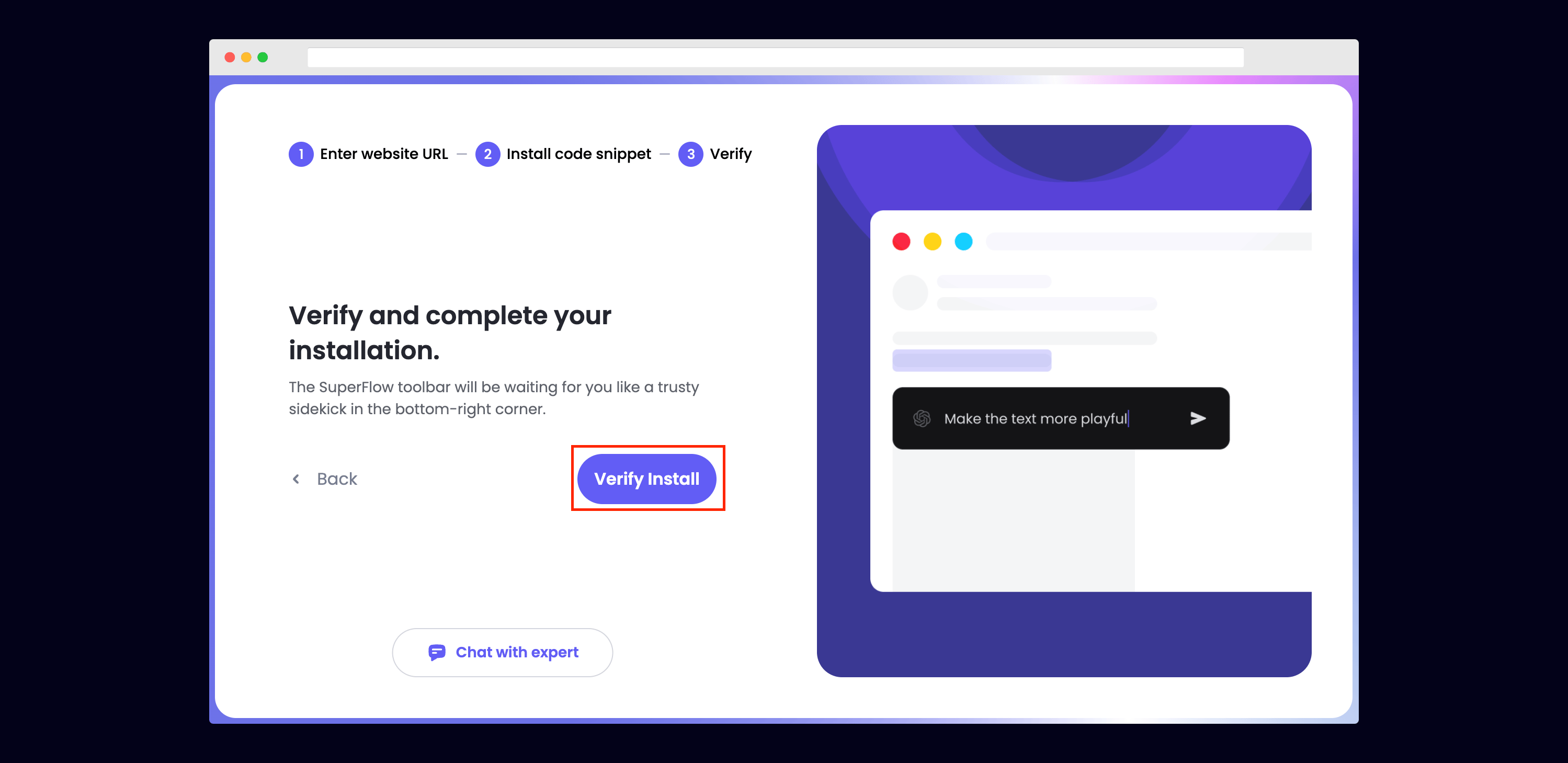 Webflow: Verify your Installation