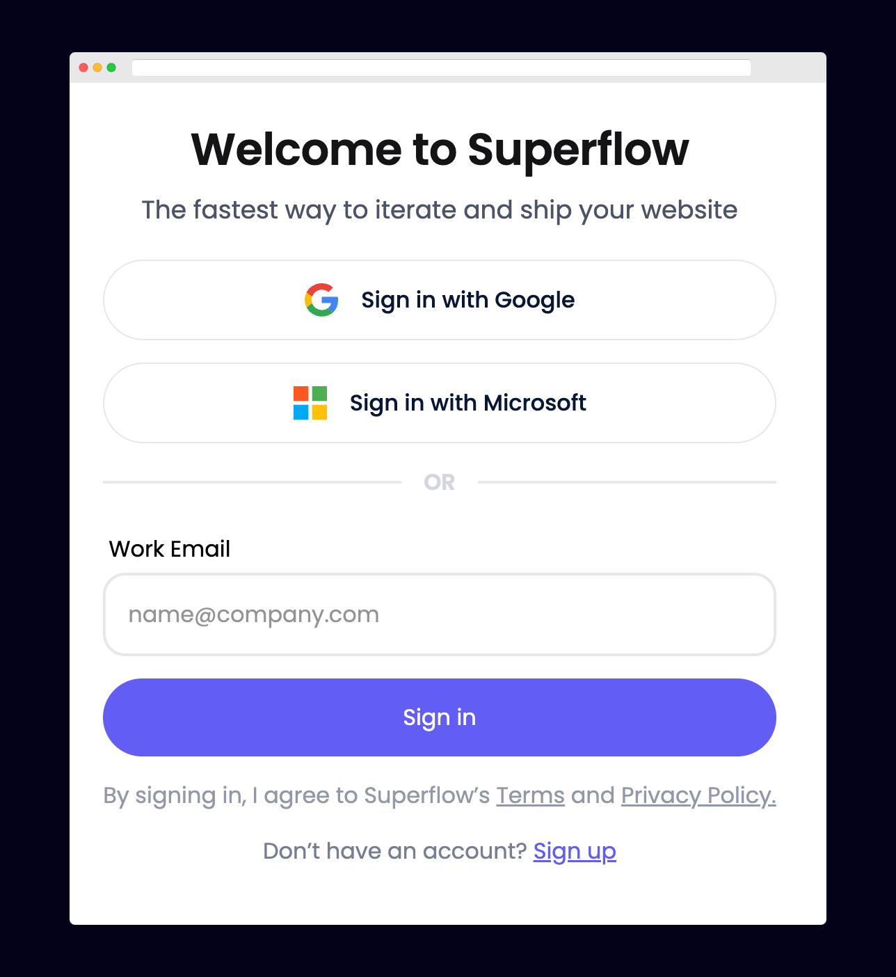 Webflow Marketplace App: Create a Superflow Account