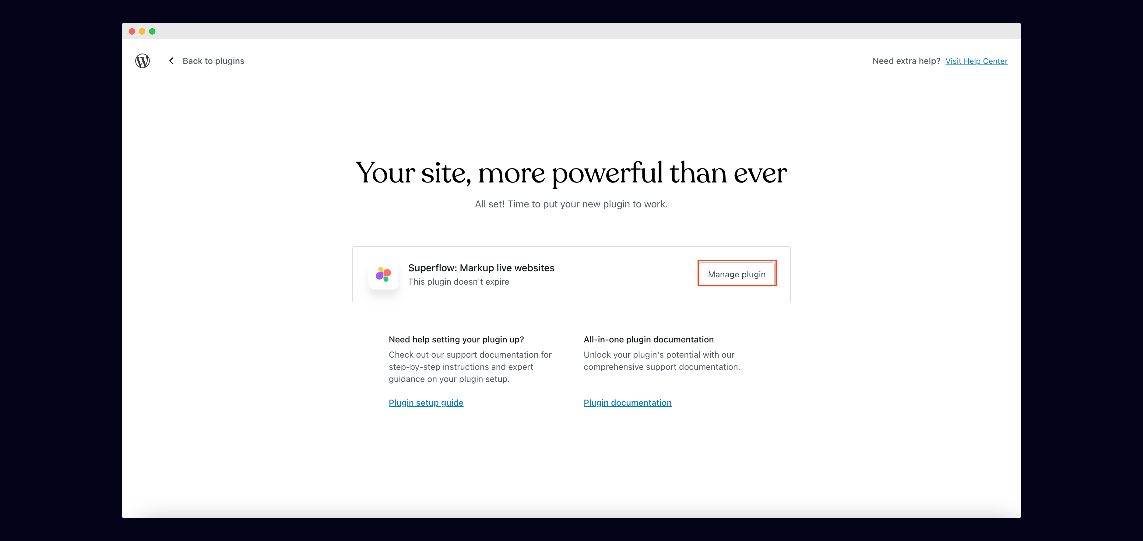 WordPress Plugin: Install the Superflow Plugin