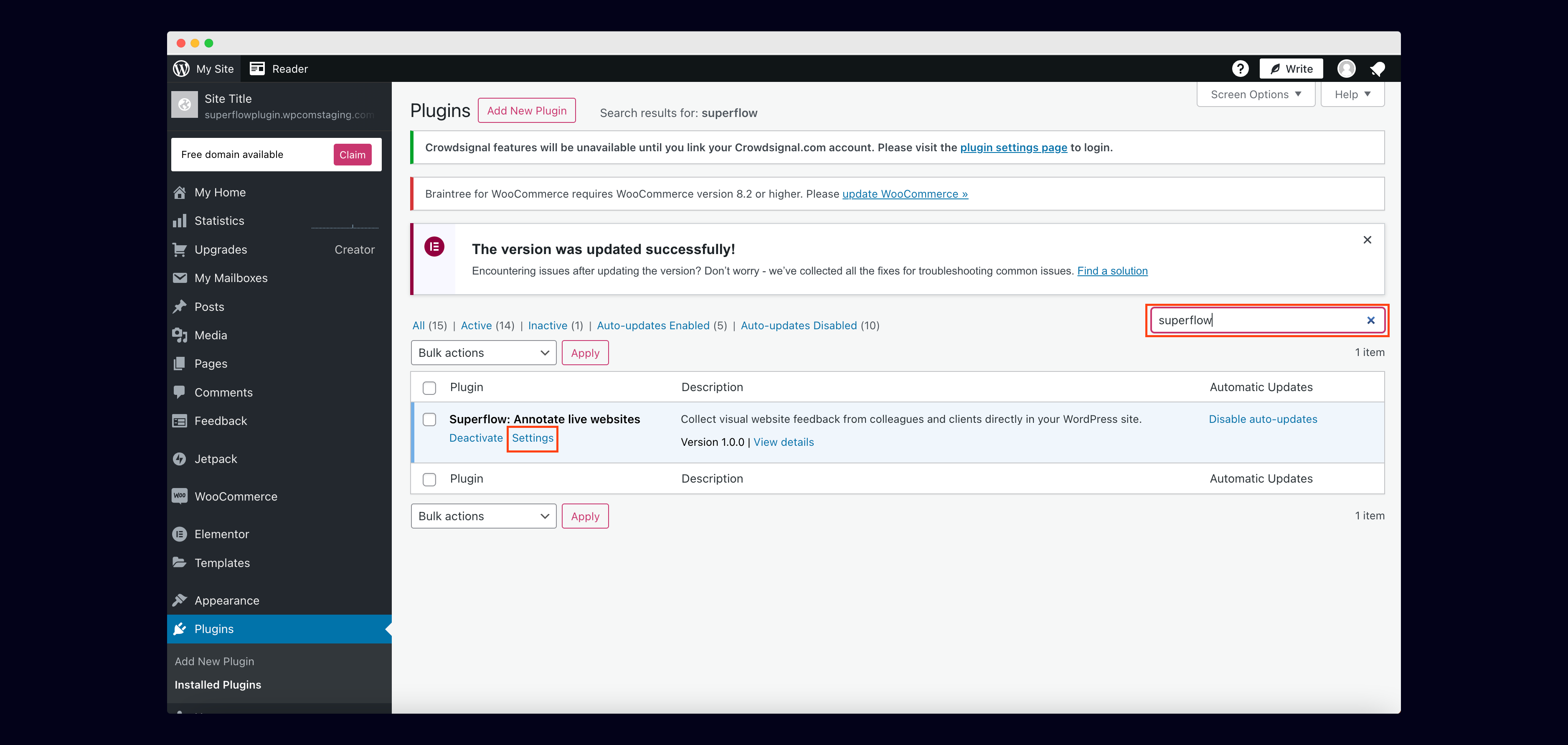 WordPress Plugin: Setup Superflow